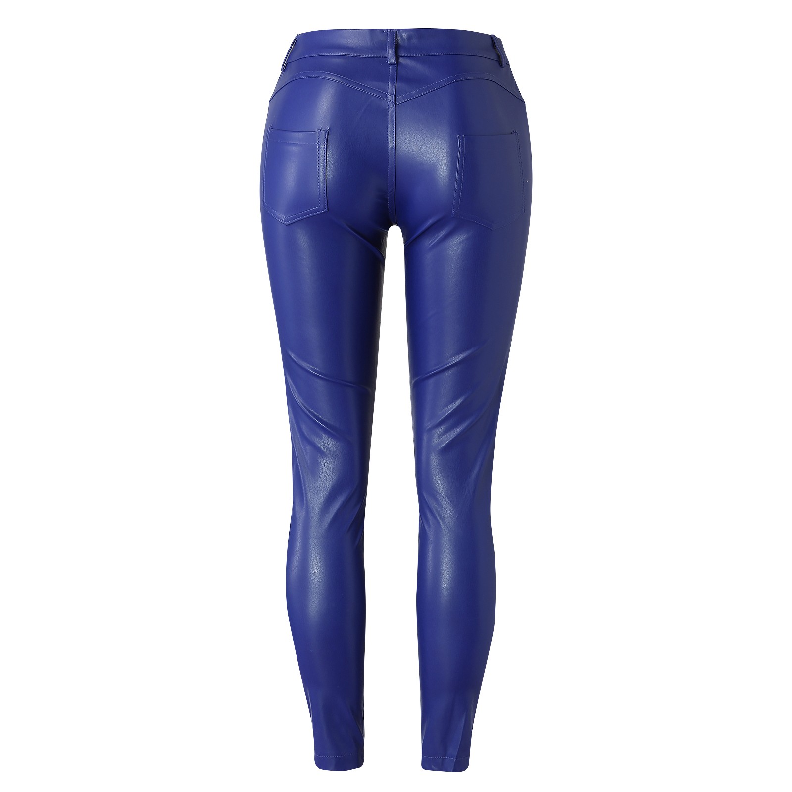 thumbnail image 3 of Pantalones deportivos de cintura alta para mujer: color liso, detalle de botones, poliéster; leggings para entrenar/adelgazar, 3 of 8